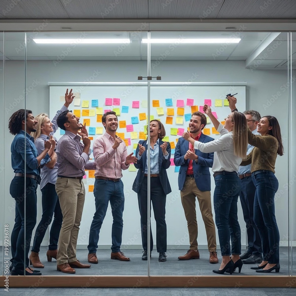 Obraz premium Multicultural Team Brainstorming Meeting Room