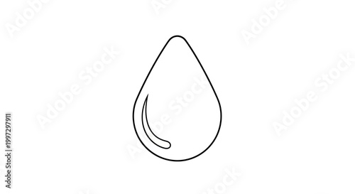 Water Drop Icon Outline Simple Clean Minimalist Design