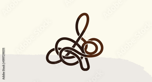 Obraz na płótnie Brown twisted metal wire sculpture art.
