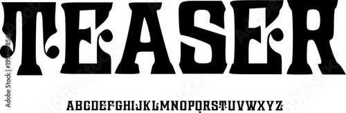Teaser Bold Vintage Font Alphabet – Classic Slab Display Typeface with Retro Poster Style for Branding, Headline Design, Packaging & Strong Typography Projects