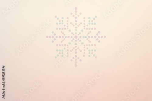 Pastel Snow Mandala Winter Background – Soft Minimal Hygge-Inspired Design
