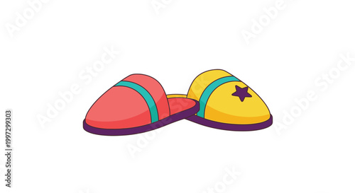 Colorful sandals with star design.