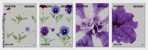 Blue pansy flower halftone dots floral garden plant spring nature violet botanical art