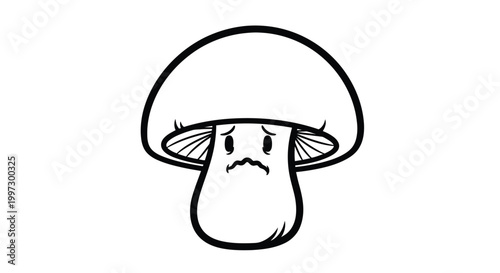 Foto Sad face mushroom cartoon character.