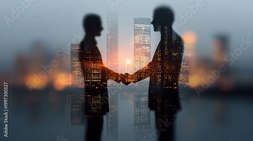 Business partners engage in merger discussions in the city