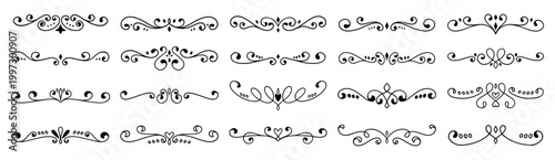 Set of Hand Drawn Devider and Border