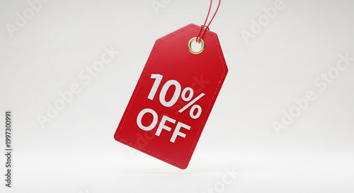 Red price tag with 