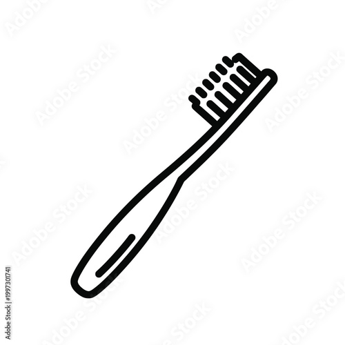 Toothbrush with bristles and handle 1.