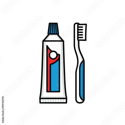 Toothpaste and toothbrush hygiene tools.