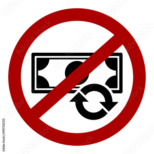 "No refund / return" policy signage for store / shop