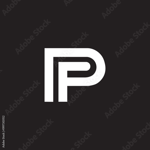 Modern letter FP or PF unique design elements.