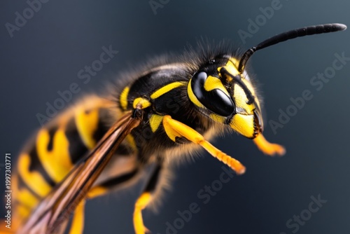 Close View of a Bee on a Yellow Flower Collecting Pollen During Daylight Hours