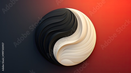 ying yang abstarct painting