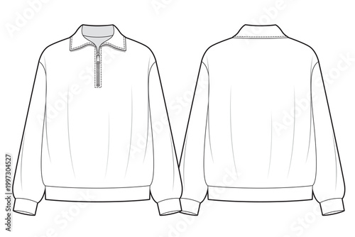 Half zip up sweatshirt turndown collar.