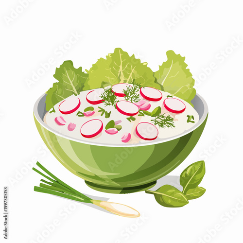 Radieschensalat mit Joghurt-Dressing frisch und modern präsentiert