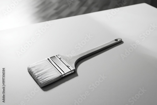 Brush Applying Paint to Canvas in an Art Studio During Daytime