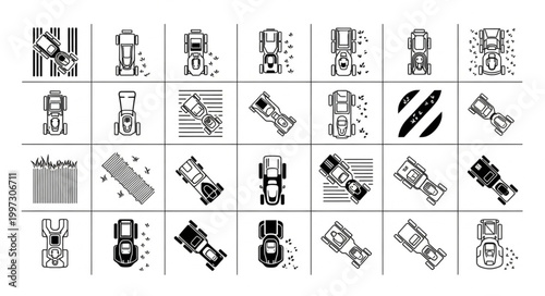 Collection of Vintage Car Icons and Symbols.
