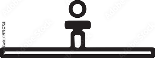 T-shaped clothes hanger with central hook t shape line art storage solution black and white wardrobe organizer accessory clothing practical minimalist illustration household