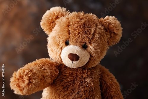 Soft Brown Teddy Bear With a Friendly Expression in a Simple Background Setting
