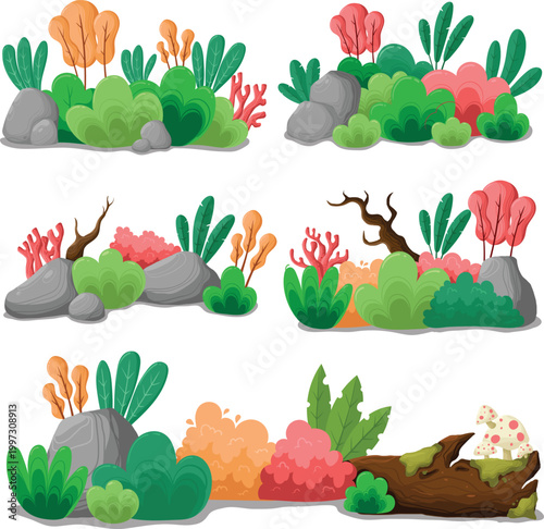 Cartoon Nature Landscape Elements Collection