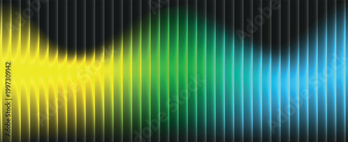 Reeded ripple texture background, translucent glass gradient with gentle stripe relief. Diffused optical spectrum, airy pastel field, iridescent vector illustration