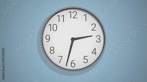 Animated illustration of an Analog wall clock spinning animation through the hours.