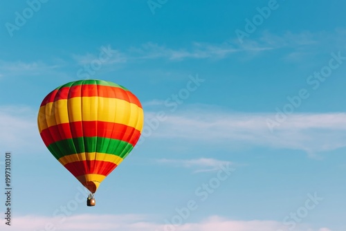 Colorful Hot Air Balloon Floating in the Clear Sky During Daylight