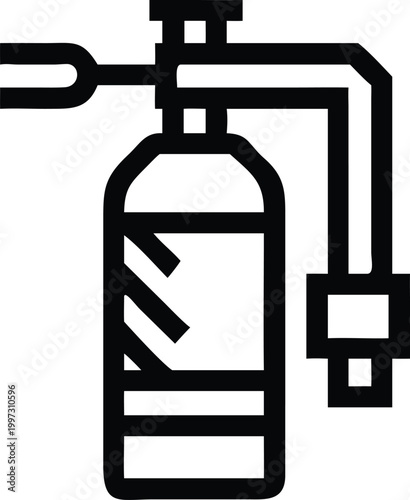 Industrial fire extinguisher device ready for emergency safety and professional fire suppression