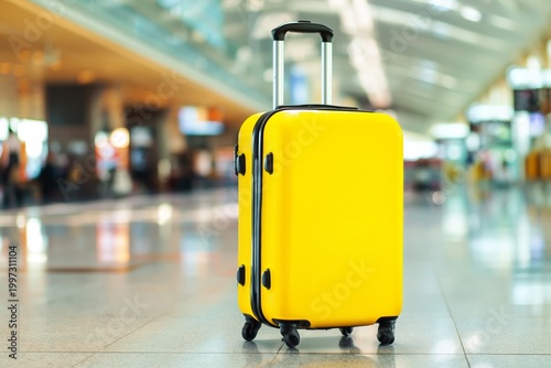 Travel Bag Waits at Airport Between Passengers During Busy Day