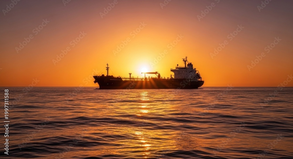 Fototapeta premium boat at sunset