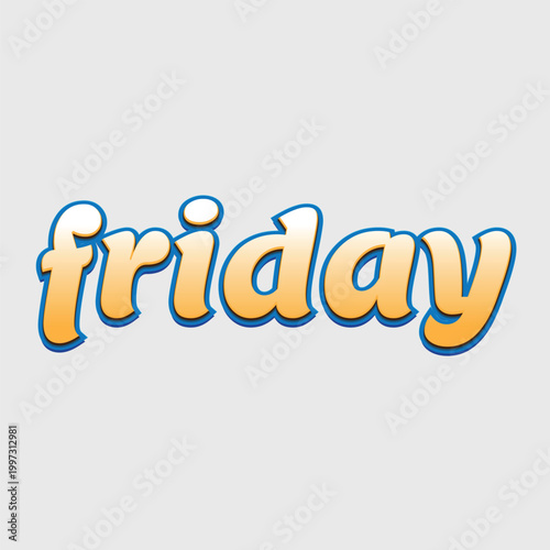 Friday typography text effect 3d style for poster and banner.