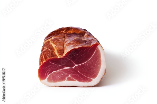 Sliced Prosciutto on a Plain Background Shows the Meats Texture and Color in ...