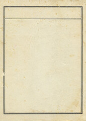 Vintage paper with border frame background. Antique book page and a blank canvas for text or design.