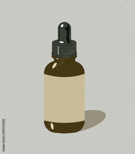 Cosmetic Bottle Mockup – Skincare Cream or Oil Container Illustration