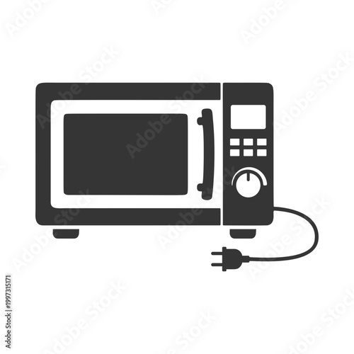 シンプルな電子レンジのシルエットアイコン