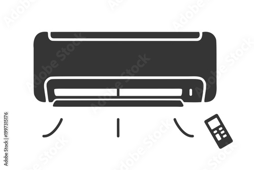 シンプルなエアコンのシルエットアイコン