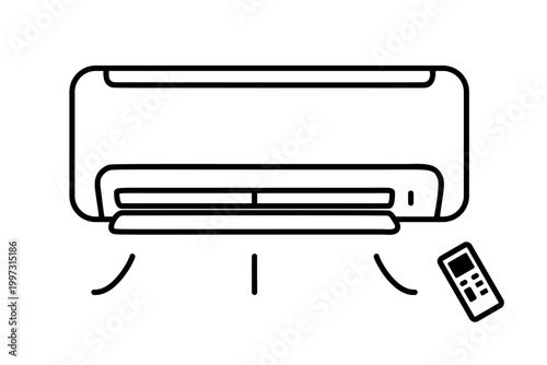 シンプルなエアコンのラインアイコン