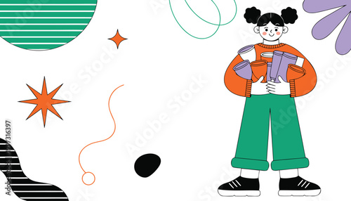 Woman holding sanitary pads on menstrual hygiene day