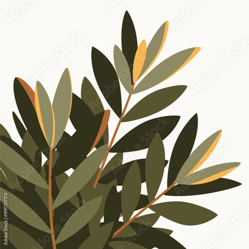 Eucalyptus leaves with green and yellow.