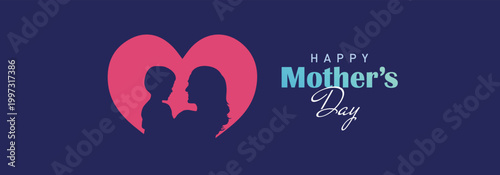 Happy mother's day concept vector illustration. Mother holding a children in her hands.