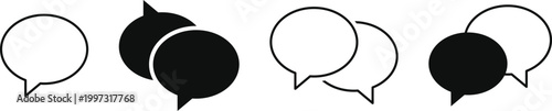 Set of chat and talk icon. Service and assistance signs. Speech bubble and messaging symbols. Online conversation and talk sign. Modern web policy signs
