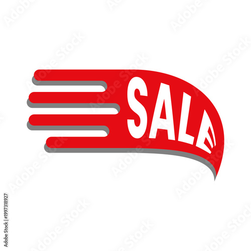 Red Sale Badge with Speed Lines for Retail Promotion