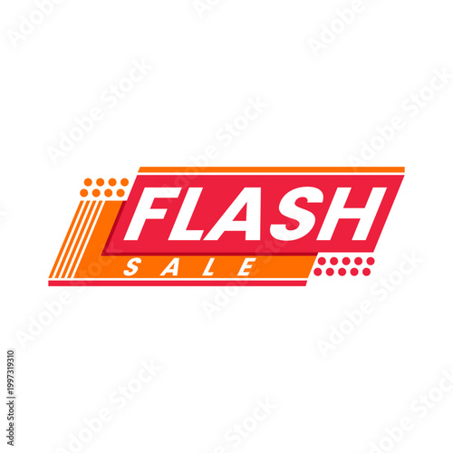 Red and Orange Flash Sale Banner Graphic for Retail Promotions