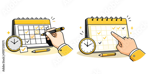 Calendar hand vector illustration