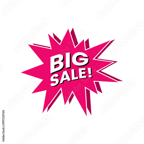 Big Sale Pink Starburst Graphic for Retail Promotions
