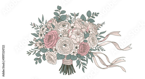 Beautiful bouquet of flowers wedding decoration.