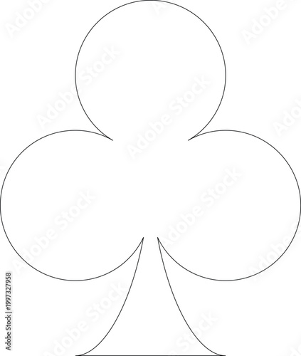 vector illustration of four leaf clover, Club Playing Card Flat Symbol Isolated Vector Illustration