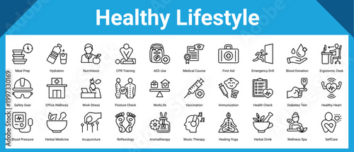Healthy Lifestyle web icon  collection