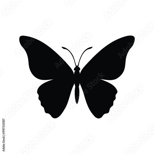 Elegant black butterfly silhouette vector illustration design for creative, butterfly silhouette vector illustration