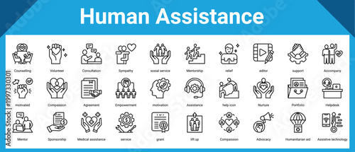 Human Assistance web icon  collection